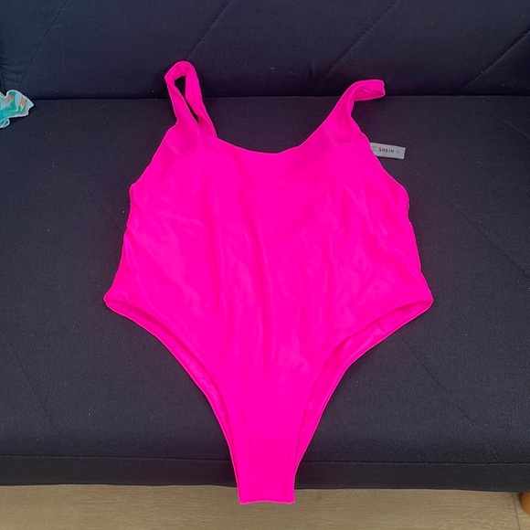 SHEIN Swim Hot Pink One Piece Swimsuit Poshmark